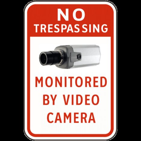 Monitored By Video Camera Sign