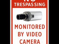 Monitored By Video Camera Sign